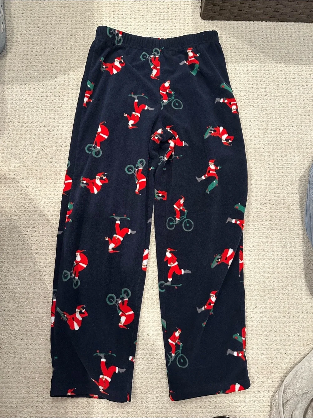 Carter's Navy Pajama Pants with Red Santa Print